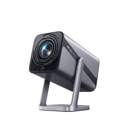 [4K Support/Auto Focus/360°Adjustable Stand]Smart-Mini-Projector with WiFi 6 and Bluetooth5.2, Native 1080P Portable Projector, Dolby Audio, iWIMIUS Outdoor Movie Proyector Compatible with Netflix